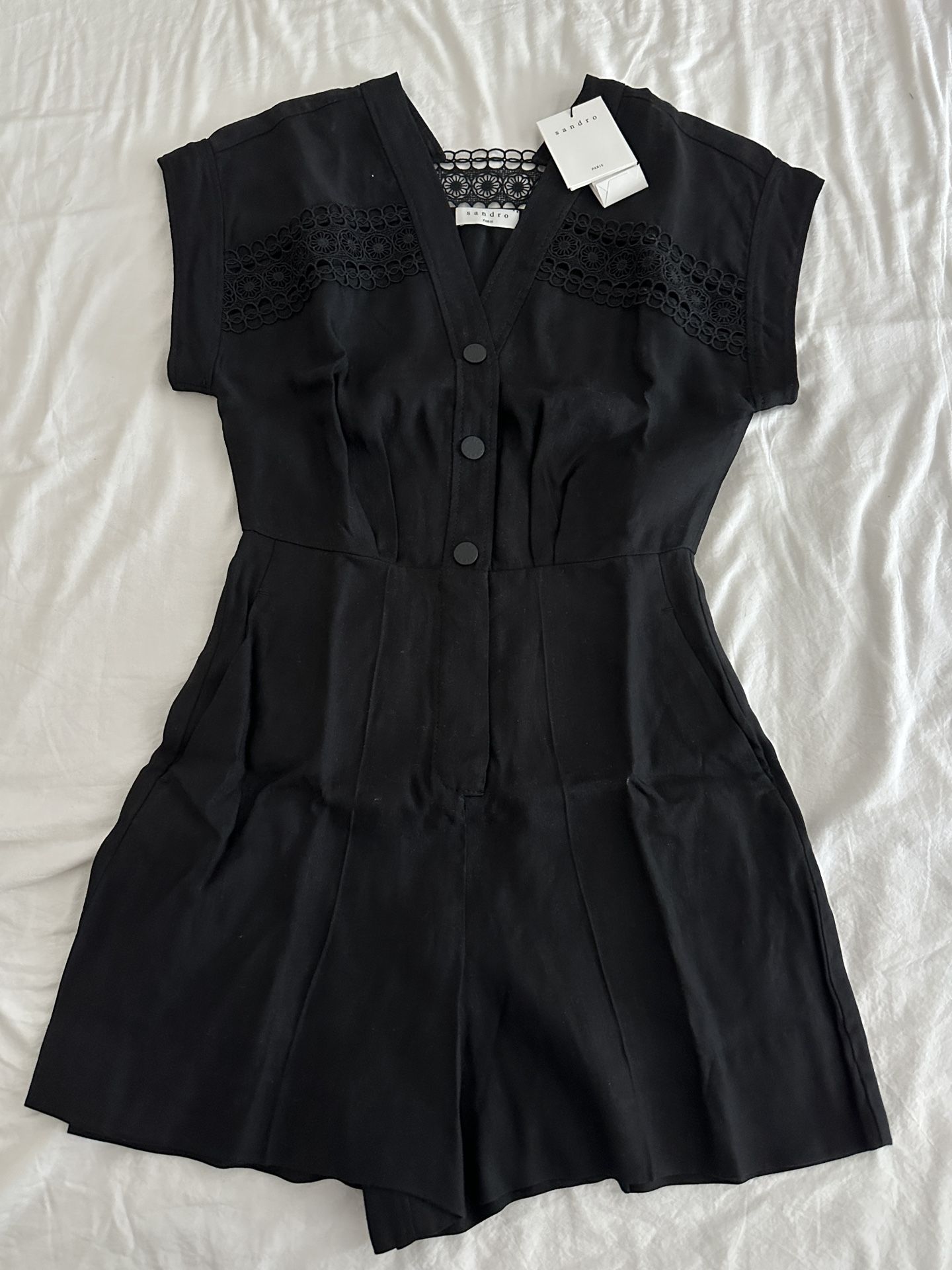 Sandro Nyane Lace-Insert Romper