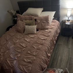 Bed with frame  with 2 side tables
