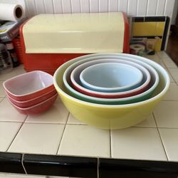 7 Pc Vintage Pyrex Mixing Bowl Set – Colorful Lot