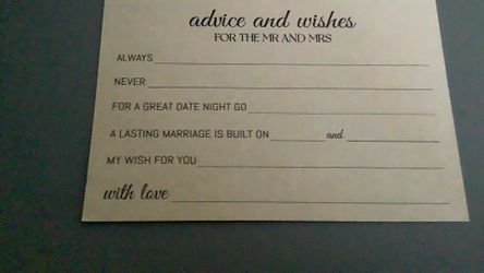 Advice and Wishes For the Mr. and Mrs. 40 count