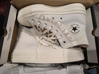 Converse White Leather Hi Top Size 5 Women