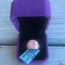 Beautiful NEW Sterling Silver .925 Moissanite Size 6 Ring-Stones Test As Diamond