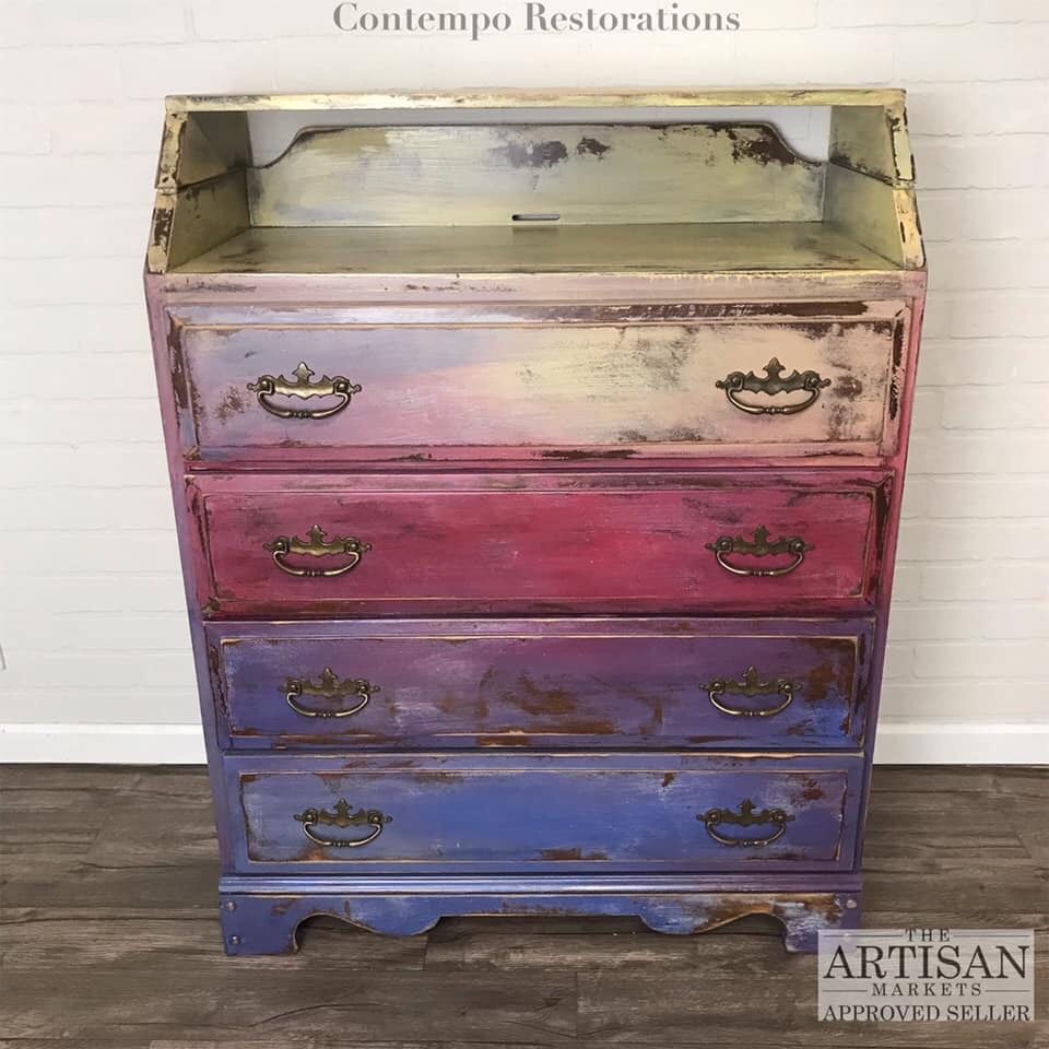 Shabby Chic Versatile Ombre Dresser/Changing Table/Desk