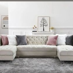 Luxury Black Velvet U Shaped Sectional $1799 🛋️
