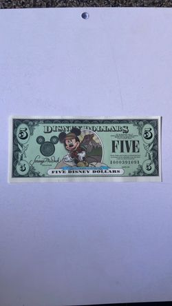 Vintage 5 Disney dollars