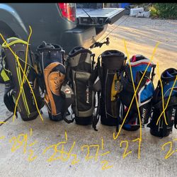 Kids Junior Sized Golf Bags w/ Stands & Backpack Straps