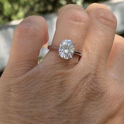 NEW! 3CT. Oval Cut, Certified Natural Moissanite Gemstone Engagement Ring, Please See Details ❤️