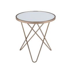 Valora Champagne and Frosted Glass Top End Table by Acme Furniture