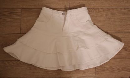 White Tiered Mini Skirt