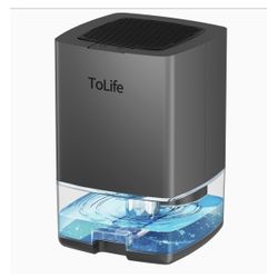 ToLife Dehumidifiers for Home 30 OZ Water Tank with Auto-Off 500 sq.ft Portable Small Dehumidifier for Bathroom Bedroom RV Closet Room 7 Colors,Grey