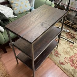 3-Tier Wooden Shelf (Rustic / Industrial Style)