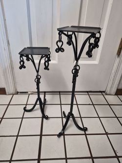 Wrought iron candle stands