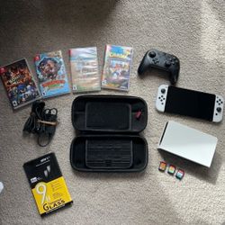 Switch Oled Console Bundle With Games And All The Full Accessories 