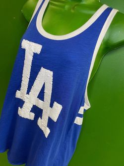 LA DODGERS VICTORIA SECRET PINK BRAN TANK TOP ladies WITH WITH WHITE SEQUENCE SIZE XL