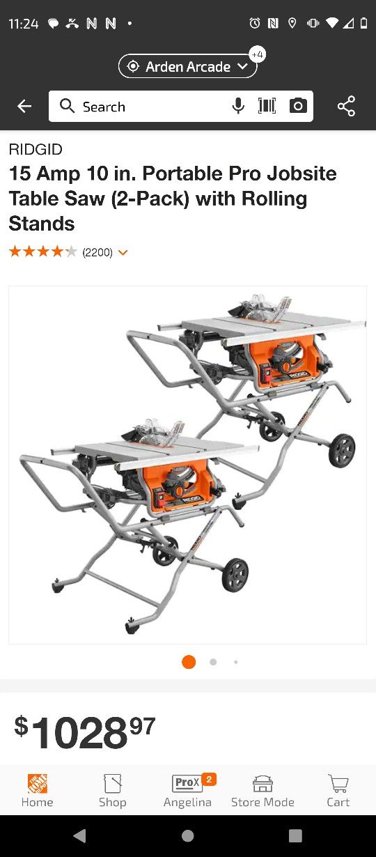 RIGID R4513
15 Amp 10 in. Portable Corded Pro Jobsite Table Saw with Stand