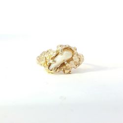Ladies 14k Yellow Gold Natural Pearl Nugget Ring Size 6.75 11055698