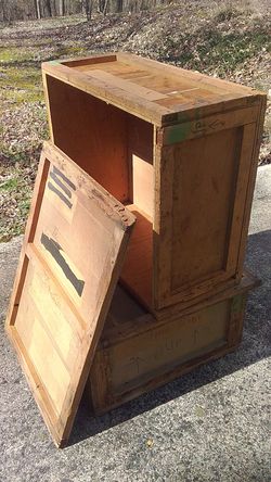 Vintage wooden shipping crates
