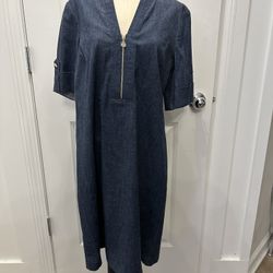 Anne Klein Denim Shirt Dress, Retail, $99, New