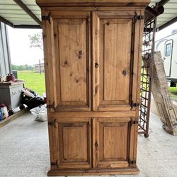 Farmhouse Rustic Armoire Cabinet 