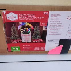4-Foot Pre-Lit Indiana Spruce Artificial Christmas Tree