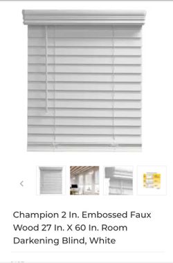Champion 2 In. Embossed Faux Wood 27 In. X 60 In. Room Darkening Blind, White
$25 EACH
4
3 AVAILABLE