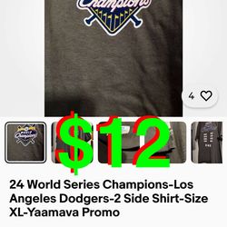 24 World Series Champions-Los Angeles Dodgers-2 Side Shirt-Size XL-Yaamava Promo