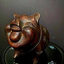 Antique Bronze Pig Statue Is Prominent Symbol Of Wealth ,Prosperity, and Good Fortune. 