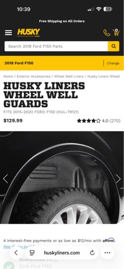 Husky Ford  F150 2015-2020 rear wheel Liners -Brand New