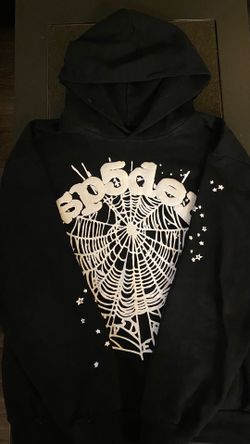 Sp5der Worldwide OG Web Hoodie - Black/White (Size Men’s Medium)