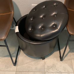Leather Ottoman With Storage