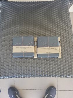 Set Of 2 Anthropologie Natural Slate Coaster Tray