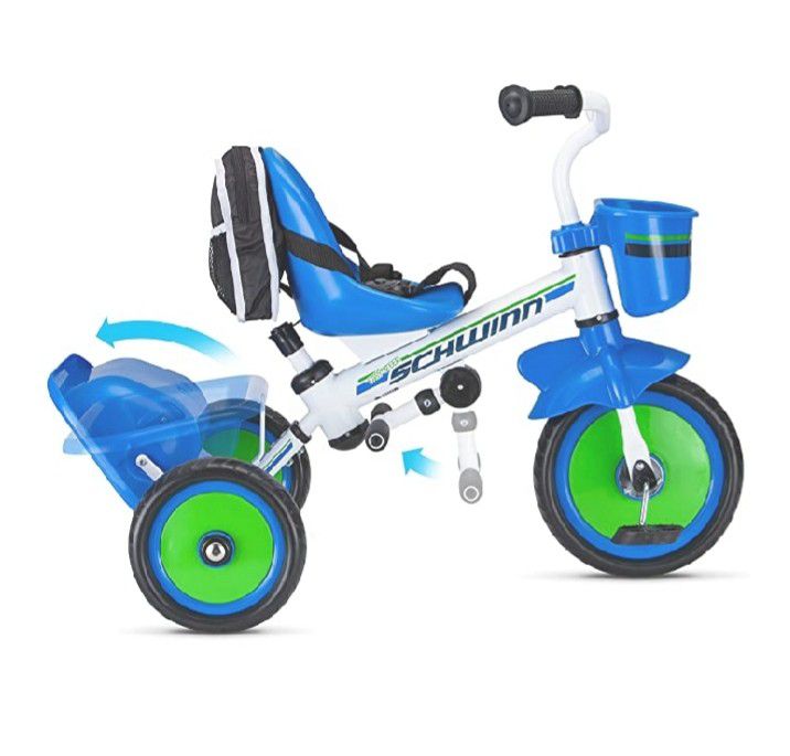Schwinn Roadster Kids Tricycle, Easy Steer Tricycle, Blue
