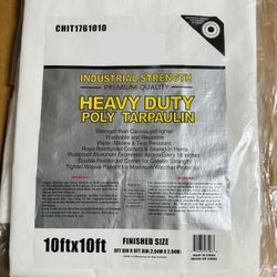 Heavy Duty Waterproof Poly Tarp 10 ft x 10 ft – Outdoor Cover 