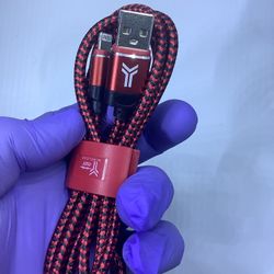 Red 3 Ft Rapid iPhone Charger Cable 