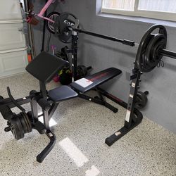 Weider bench press/squat rack + Shrug bar