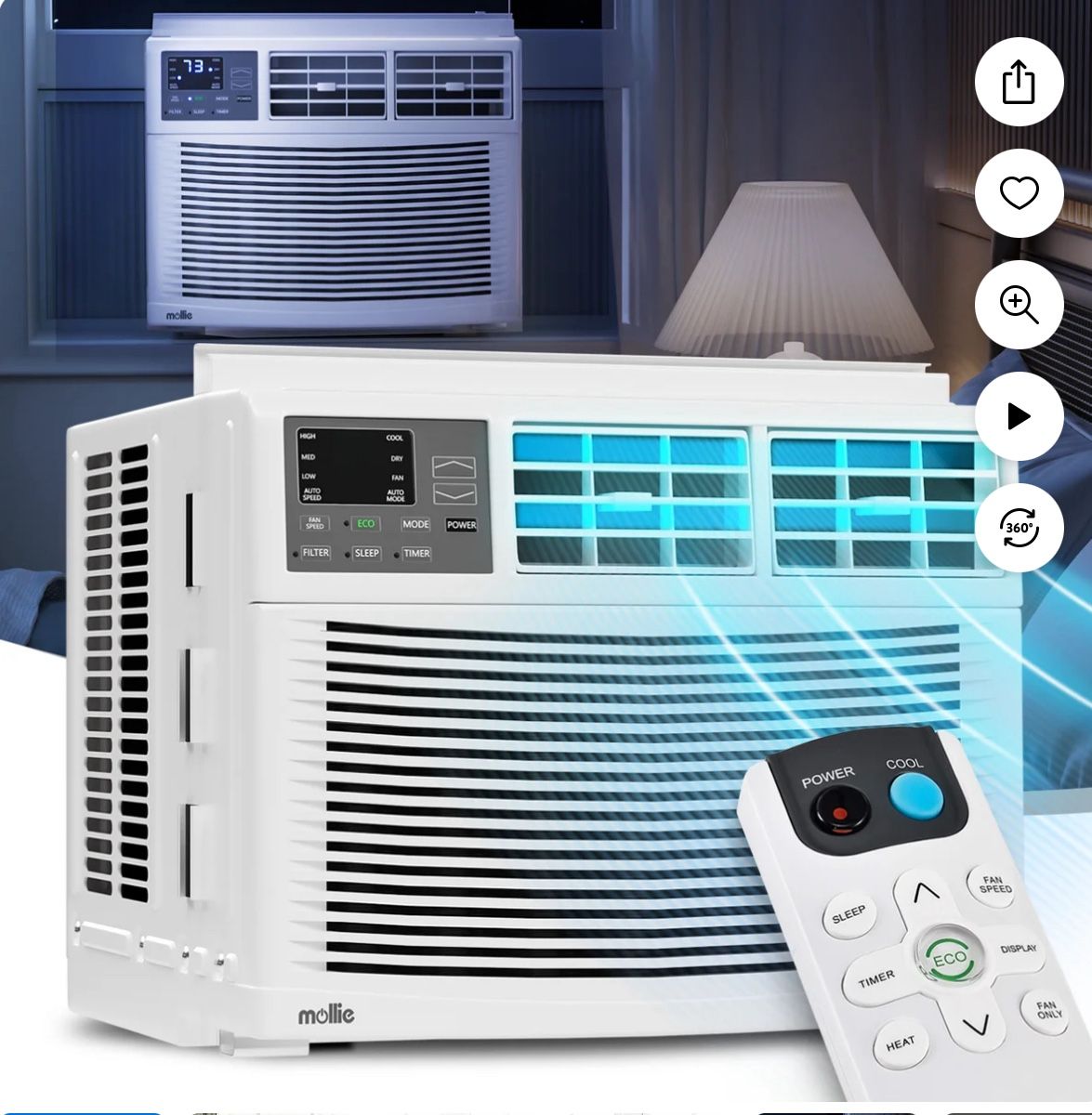 mollie 12000 BTU Window-Mounted Room Air Conditioner