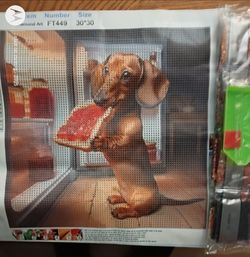 daschund jelly open fridge diamond art kit