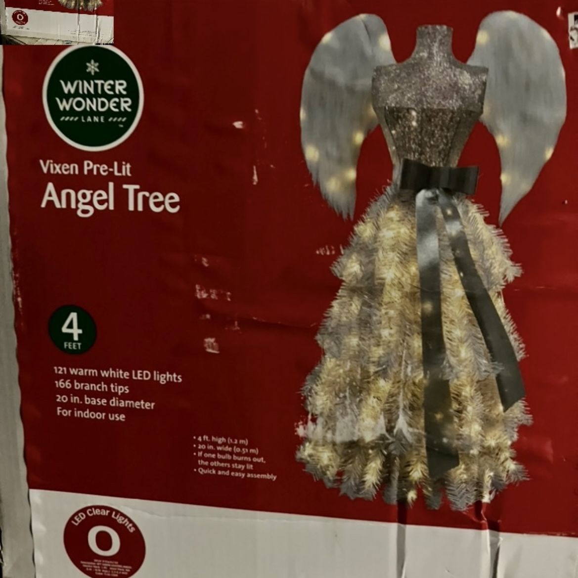 Vixen Light Angel Artificial Christmas Tree Pre Lit LED 4 Feet