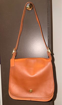 Coach Vintage Leather Messenger Kisslock Bag, Brass Hardware Quality Piece