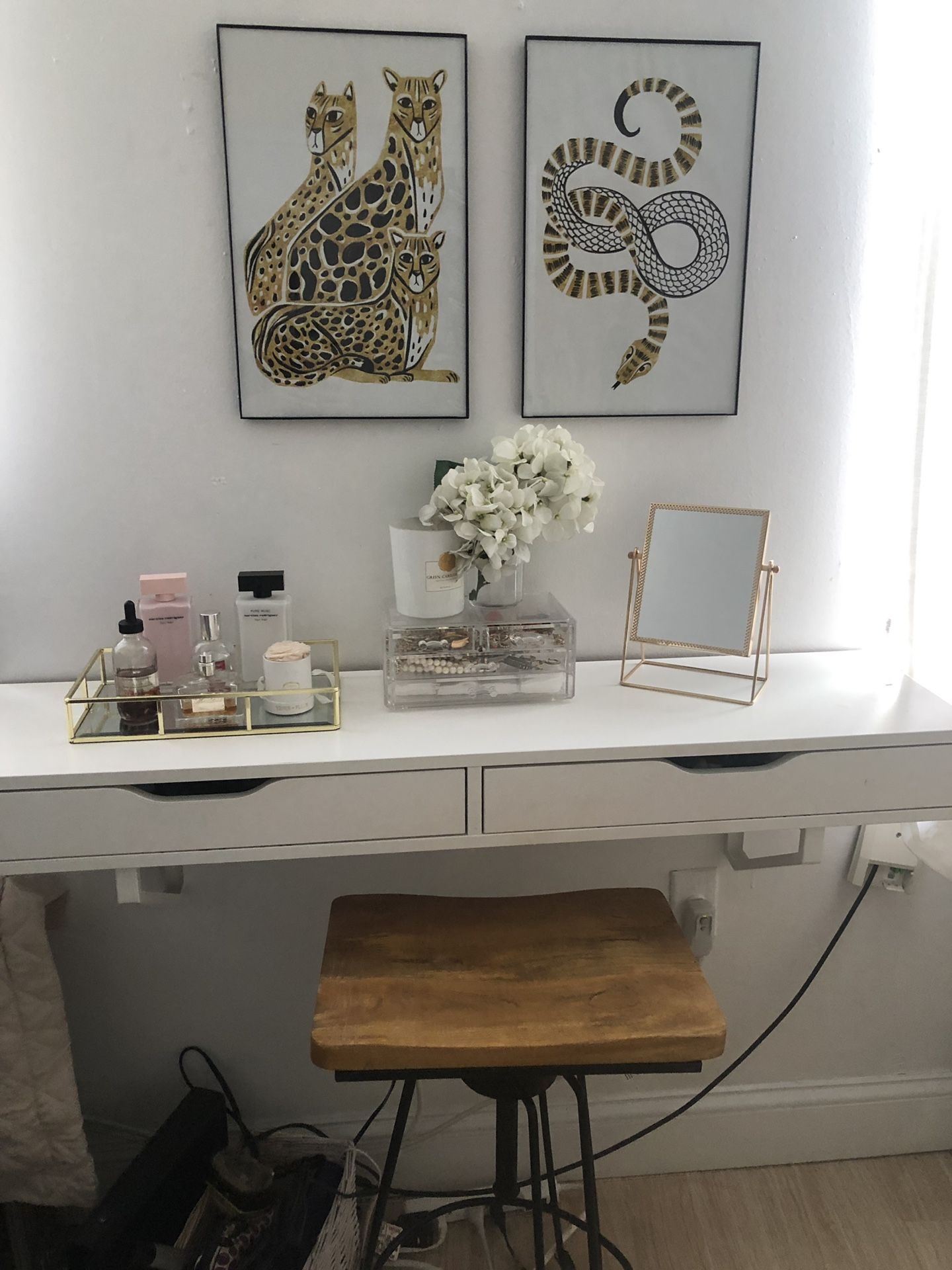 Ikea hanging shelf/desk with drawers