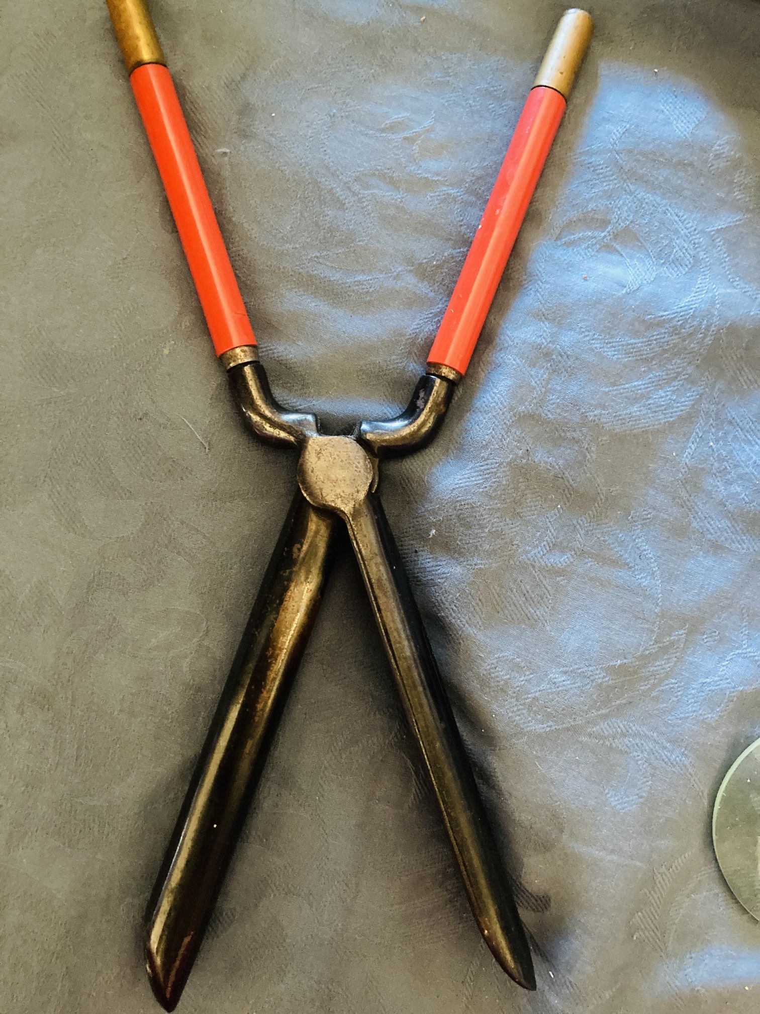 Really Cool Vintage Curling Iron RECK-JUNIOR Made In Germany Red Handles