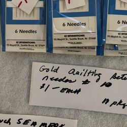 Gold Quilting Needles 10 Pkg
