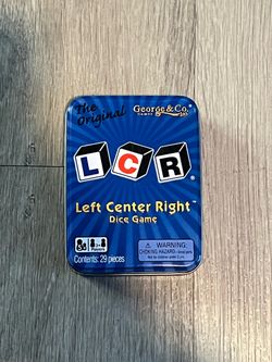 LCR Left Center Right Dice Game Tin