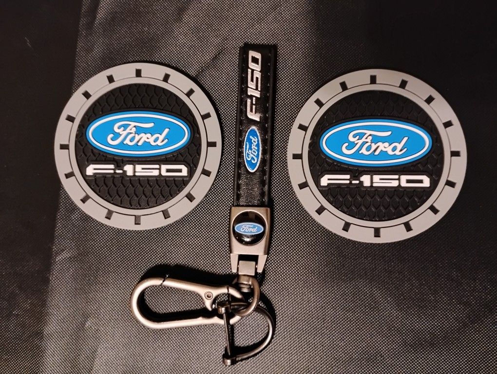 Ford F 150 Keychain and Cup Holder Coasters NEW