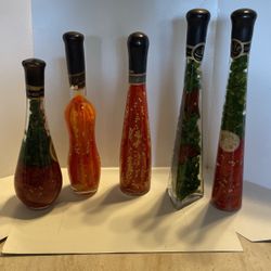 Vintage Decorative Pepper Oil/Vinegar Bottles – Tuscan Kitchen Decor Set