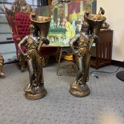 Vintage Rate Statue Tall Goddess With Cornucopia 