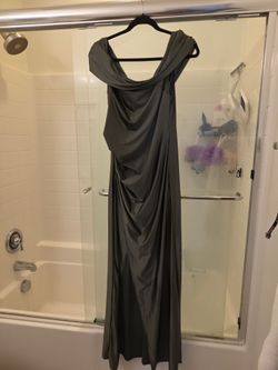Olive Green Off-Shoulder Maxi Dress