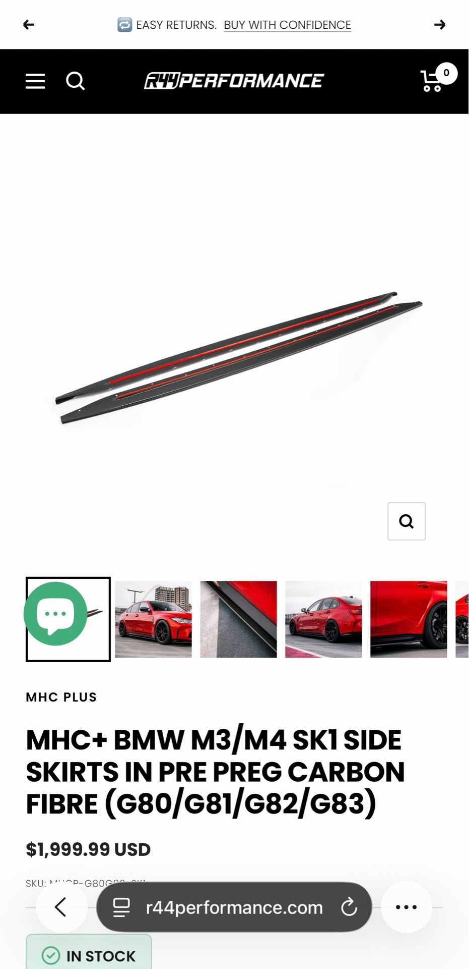 MHC+ BMW M3/M4 SK1 SIDE SKIRTS IN PRE PREG CARBON FIBRE (G80/G82/G83)