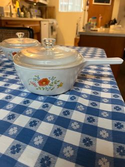 Vintage Corning Ware Wildflower Saucepan with Lid