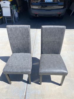 Set of 2 Leather Dining Chairs